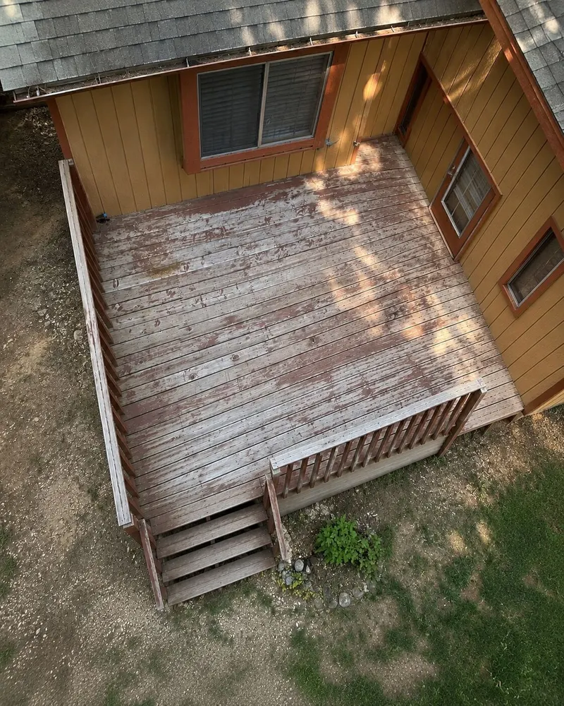 Deck staining before work